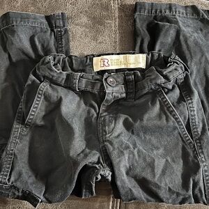 Raw Edge Denim Jeans Boys 6 Black Dark Wash Straight Leg Carpenter Regular Fit